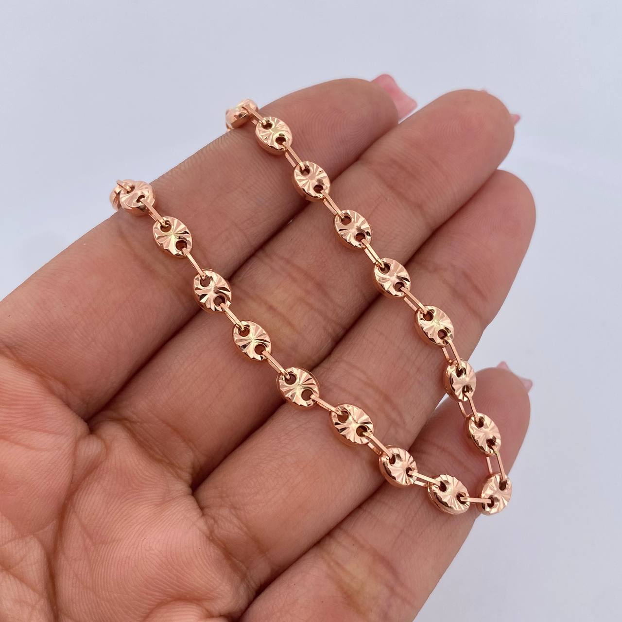 Cadena GC 13gr / 60.7cm / 4.1mm Diamantada Oro Rosa 18K &