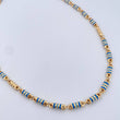 Cadena Rustica Barril 14.25gr / 61.6cm / 4.1mm Cauchos Azules Oro Amarillo 18K $