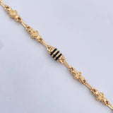 Pulso Rustico Barril Trebol 4.7gr / 20.8cm / 4.7mm Cauchos Negros Oro Amarillo 18K $