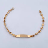 Pulso Bebé GC 1.7gr / 14.5cm / 3.8mm Placa Rectangular Curva Oro Amarillo 18K $