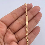 Pulso Bebé GC 1.7gr / 14.5cm / 3.8mm Placa Rectangular Curva Oro Amarillo 18K $
