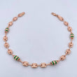 Tobillera Rustica Canotillo 5.5gr / 24.8cm / 5.4mm Cauchos Verdes  Oro Rosa 18K $