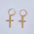 Candongas Cruz 1.15gr / 3.6cm / 1.2mm Lisas Oro Amarillo 18K $
