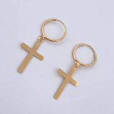 Candongas Cruz 1.15gr / 3.6cm / 1.2mm Lisas Oro Amarillo 18K $