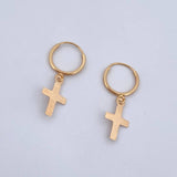 Candongas Cruz 0.75gr / 2.5cm / 1.2mm Lisas Oro Amarillo 18K $