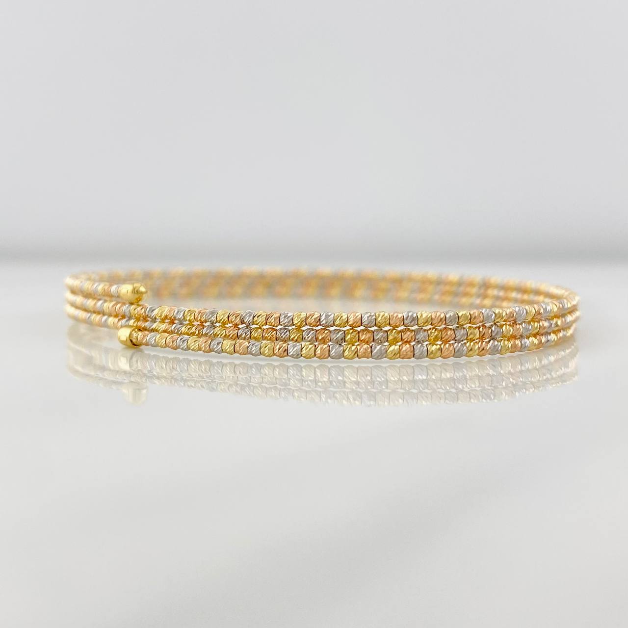 Pulso Aro Diamantado 5g / 17cm / 2mm Tres Oros 18K