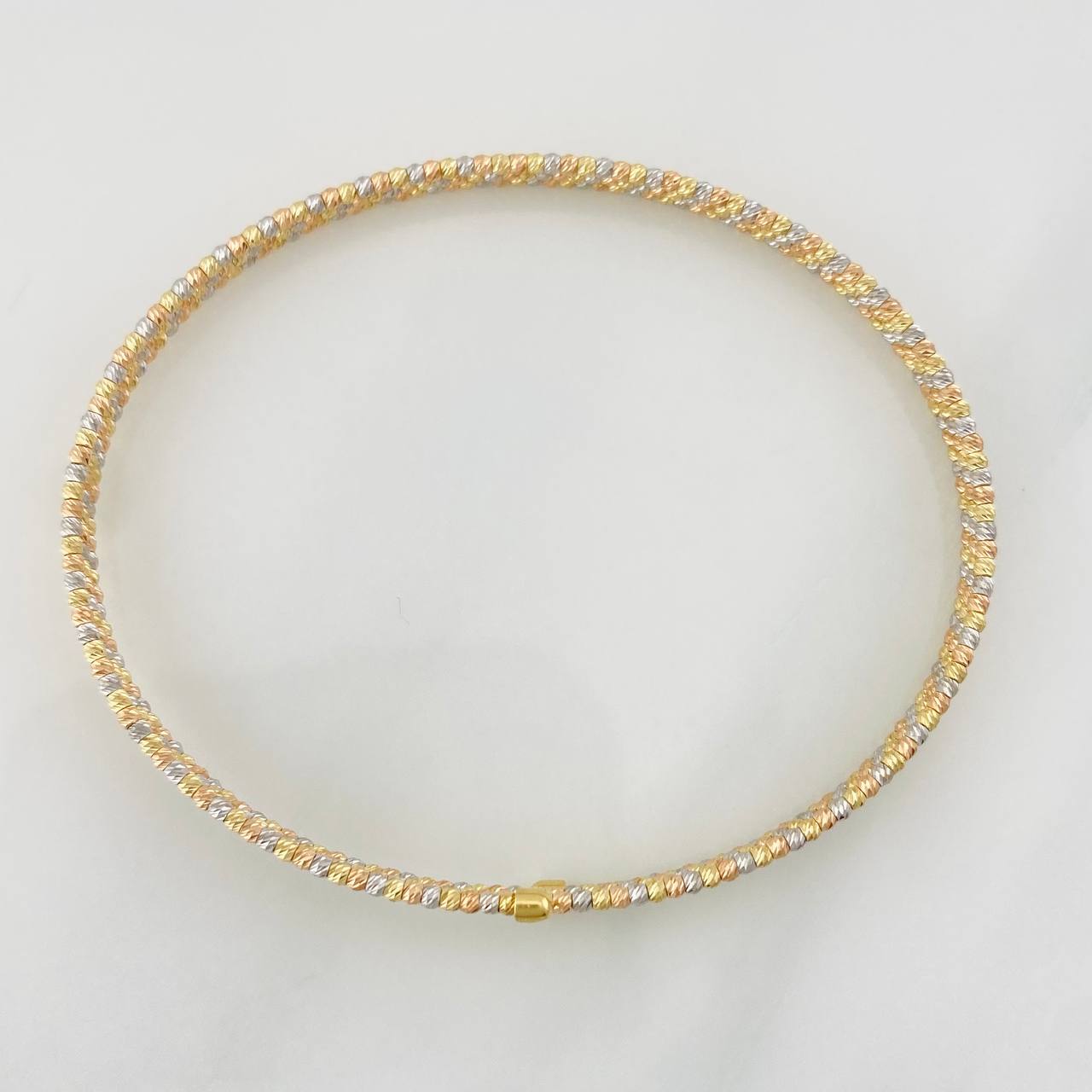 Pulso Aro Diamantado 5g / 17cm / 2mm Tres Oros 18K