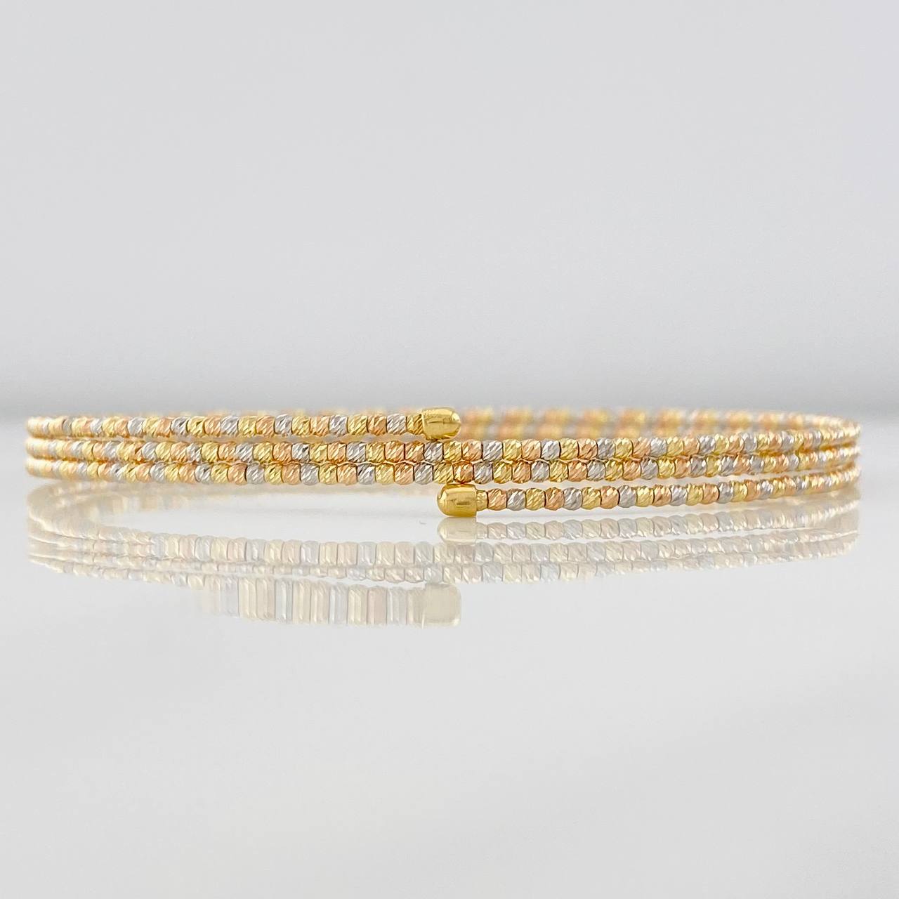 Pulso Aro Diamantado 5g / 17cm / 2mm Tres Oros 18K