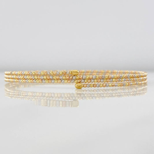 Pulso Aro Diamantado 5g / 17cm / 2mm Tres Oros 18K