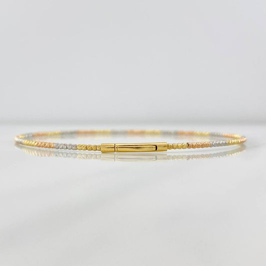 Pulso Aro Diamantado 2.05g / 18cm / 2mm Tres Oros 18K