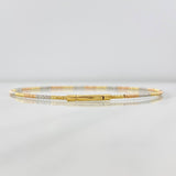 Pulso Aro Diamantado 2.05g / 18cm / 2mm Tres Oros 18K