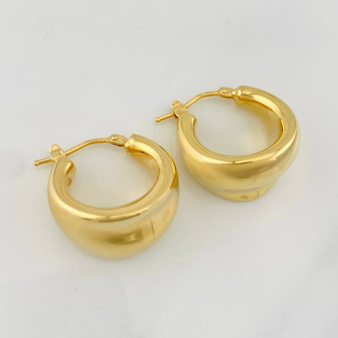 Candongas Media Luna 3.5g / 1.5cm Oro Amarillo 18K