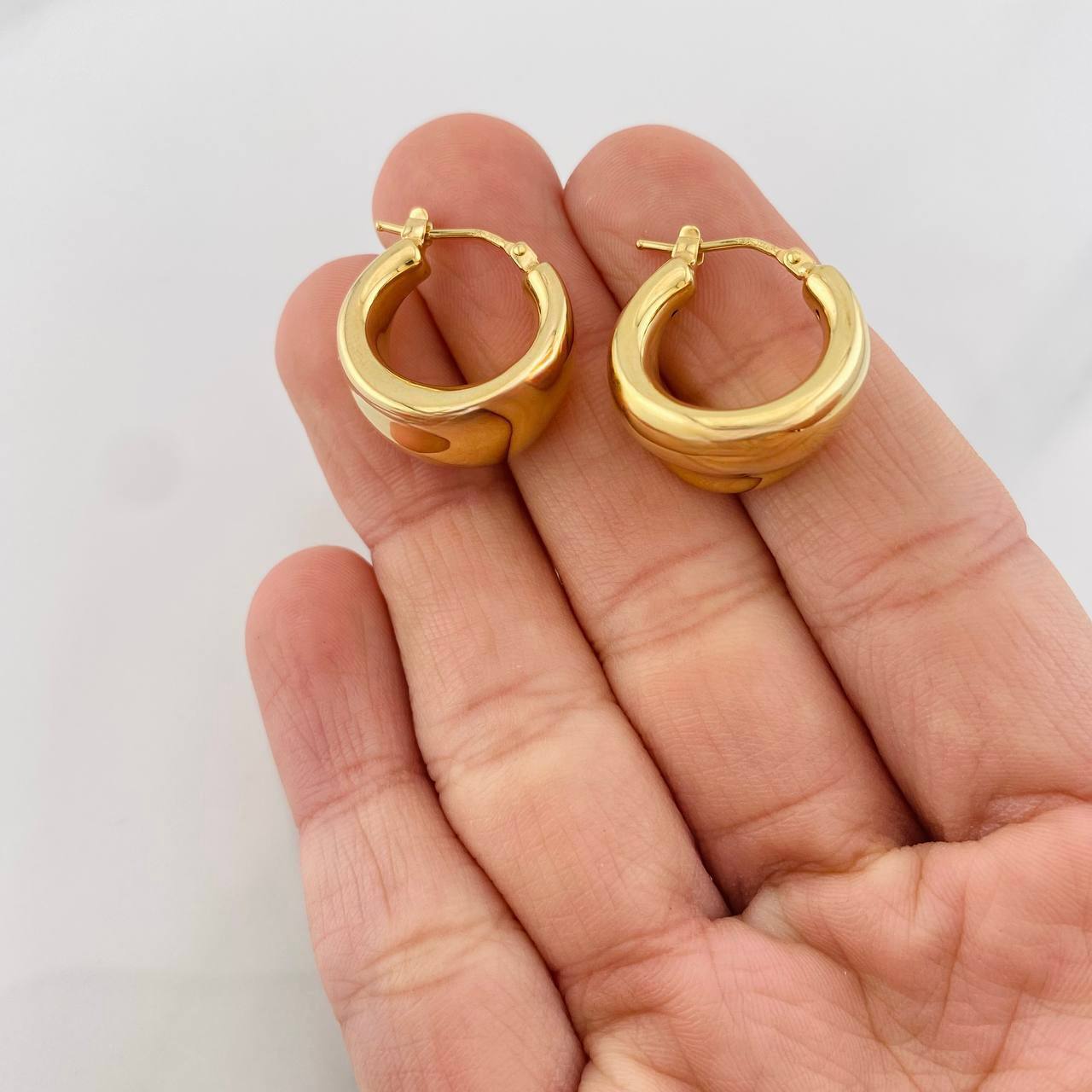 Candongas Media Luna 3.5g / 1.5cm Oro Amarillo 18K