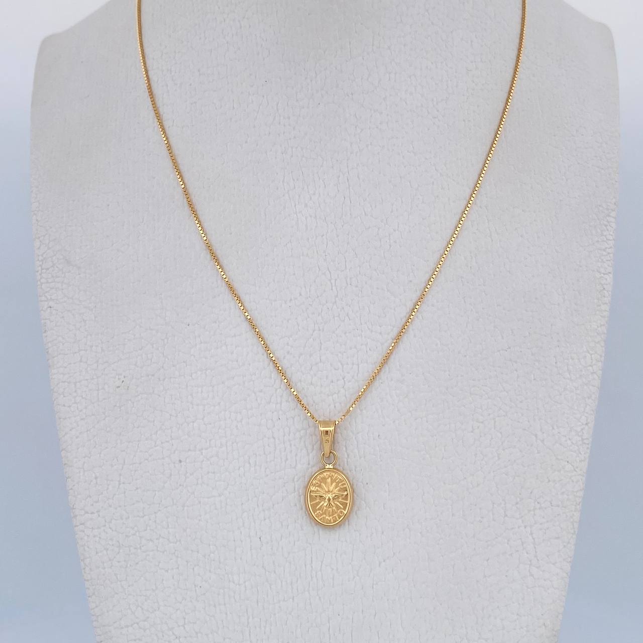 Set Cadena Veneciana 1.8gr / 45cm / 0.4mm + Dije Espiritu Santo 0.5gr / 1.7cm Troquelado Oro Amarillo 18K (Oferta) $