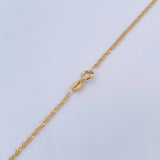 Set Cadena Singapur 1.4gr / 45.2cm / 0.9mm + Dije Virgen Guadalupe 0.5gr / 1.7cm Troquelada Oro Amarillo 18K (Oferta) $