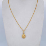 Set Cadena Singapur 1.4gr / 45.2cm / 0.9mm + Dije Virgen Guadalupe 0.5gr / 1.7cm Troquelada Oro Amarillo 18K (Oferta) $