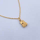 Set Cadena Singapur 1.35 / 44.1cm / 0.9mm + Dije Oso Teddy 0.55gr / 1.7cm Troquelado Oro Amarillo 18K (Oferta) $