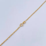 Set Cadena Singapur 1.35 / 44.1cm / 0.9mm + Dije Oso Teddy 0.55gr / 1.7cm Troquelado Oro Amarillo 18K (Oferta) $