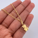 Set Cadena Singapur 1.35 / 44.1cm / 0.9mm + Dije Oso Teddy 0.55gr / 1.7cm Troquelado Oro Amarillo 18K (Oferta) $