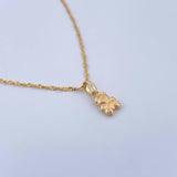 Set Cadena Singapur 1.35gr / 45.5cm / 0.7mm + Dije Oso 0.35gr / 1.3cm Troquelado Oro Amarillo 18K (Oferta) $