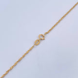 Set Cadena Singapur 1.35gr / 45.5cm / 0.7mm + Dije Oso 0.35gr / 1.3cm Troquelado Oro Amarillo 18K (Oferta) $