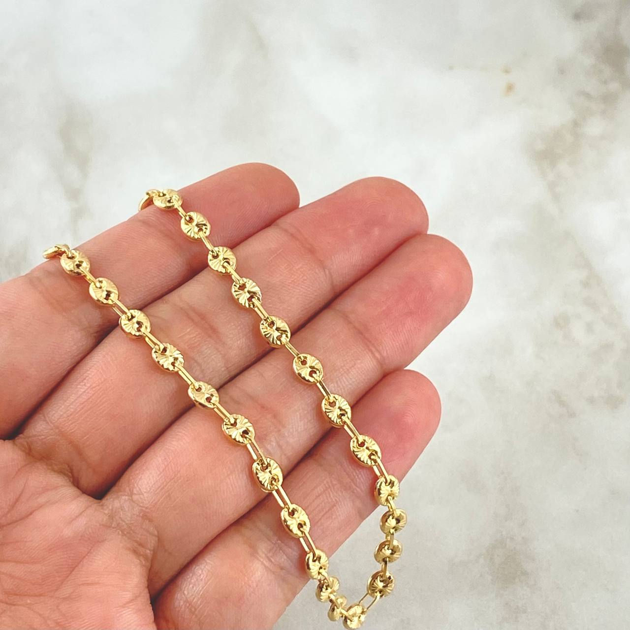 Cadena GC 9.65gr / 50cm / 4.8mm Diamantada Oro Amarillo 18K *