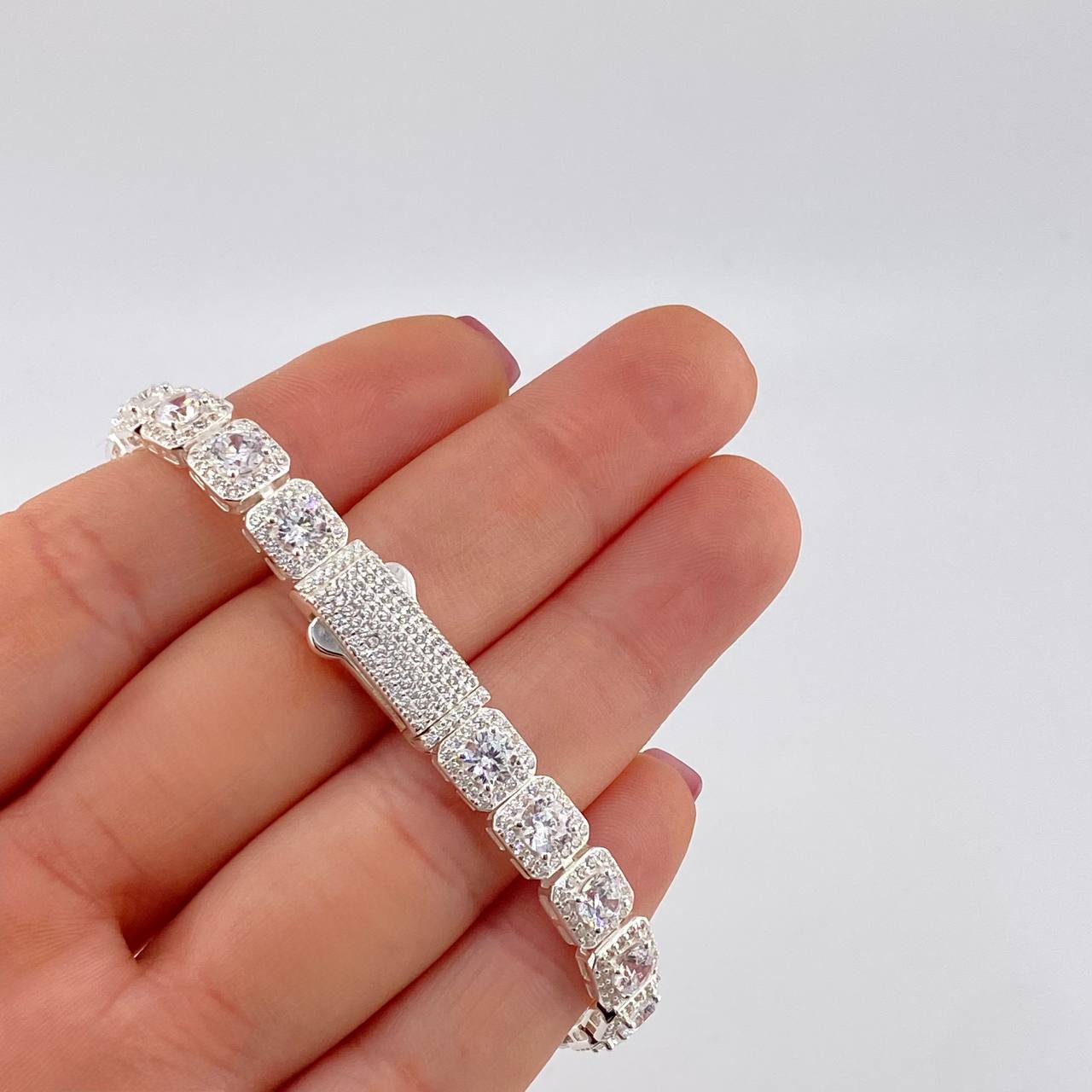 Pulso Tenis Cuadrado 17.95g / 18.6cm / 7mm Plata 925