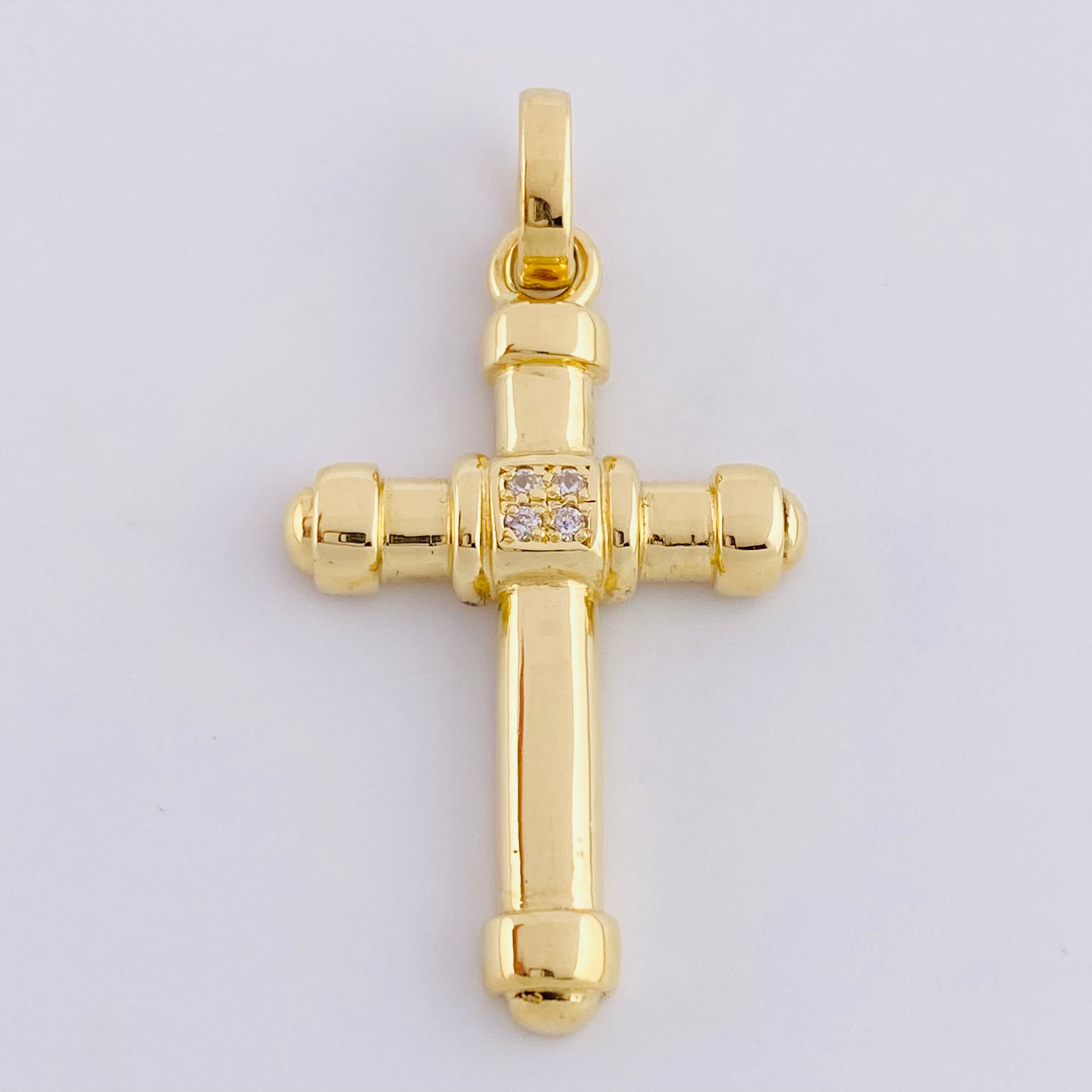 Dije Cruz Puntas Robustas 5.1g / 4cm Oro Amarillo 18K