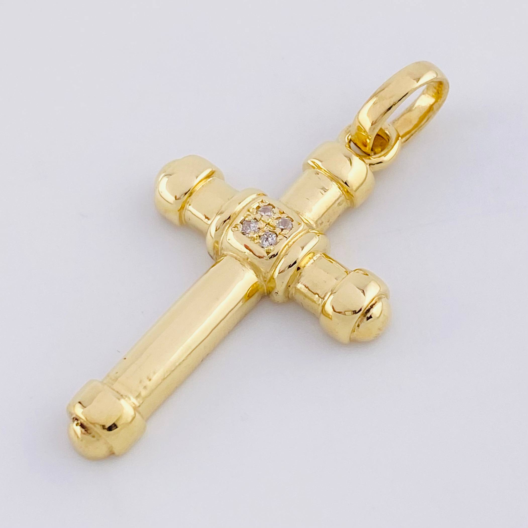 Dije Cruz Puntas Robustas 5.1g / 4cm Oro Amarillo 18K
