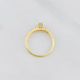 Anillo Solitario Carril Corazones 2.4g / T6 1/4 Dos Oros Amarillo Blanco 18K