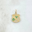 Dije Escudo Deportivo Cali 1.95gr / 2.2cm / Circones Blancos Verdes Oro Amarillo 18K ©