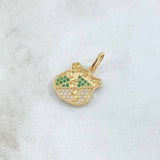 Dije Escudo Deportivo Cali 1.95gr / 2.2cm / Circones Blancos Verdes Oro Amarillo 18K ©