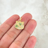 Dije Deportivo Cali 2.1gr / 2.5cm / Circones Blancos Verdes Oro Amarillo 18K