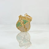 Dije Deportivo Cali 2.1gr / 2.5cm / Circones Blancos Verdes Oro Amarillo 18K