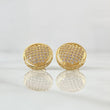 Topos Corazon Abultado Tupido 3.5gr / 1.5cm / Circones Blancos Oro Amarillo 18K