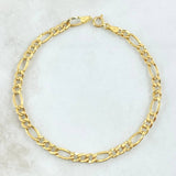 Pulso Figaro 2.6gr / 21cm / 4.5mm Oro Amarillo +1 18K