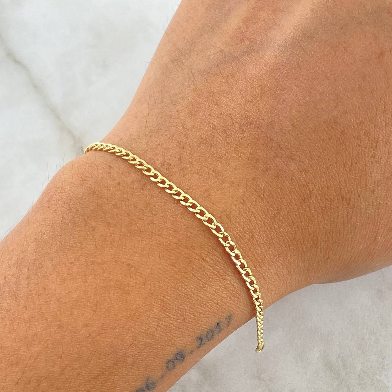 Pulso Cubano 1gr / 19cm / Oro Amarillo +1 18K *
