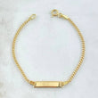 Pulso Bebé Cubano Placa Rectangular 1.6gr / 14.5cm / 1.9mm Oro Amarillo +1 18K