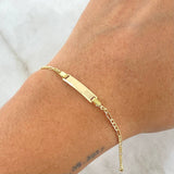 Pulso Bebé Figaro Placa Rectangular 1.45gr / 14cm / 1.9mm Oro Amarillo +1 18K