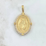 Dije Virgen Milagrosa 11.45gr/5cm Circones Blancos Oro Amarillo (Oferta)