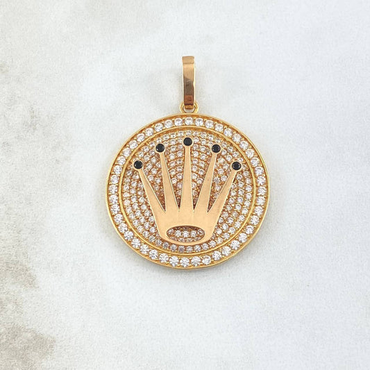 Dije Corona RX 12.95gr / 4.1cm Circones Negros Blancos Dos Oros Amarillo Rosa (Oferta)