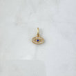 Dije Ojo Turco 0.8gr / 1.4cm / Circones Blancos Y azules Oro Amarillo 18K