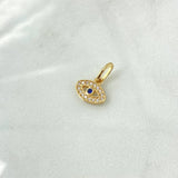 Dije Ojo Turco 0.8gr / 1.4cm / Circones Blancos Y azules Oro Amarillo 18K