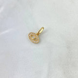 Dije Ojo Turco 0.65gr / 1.4cm / Circones Blancos Oro Amarillo 18K