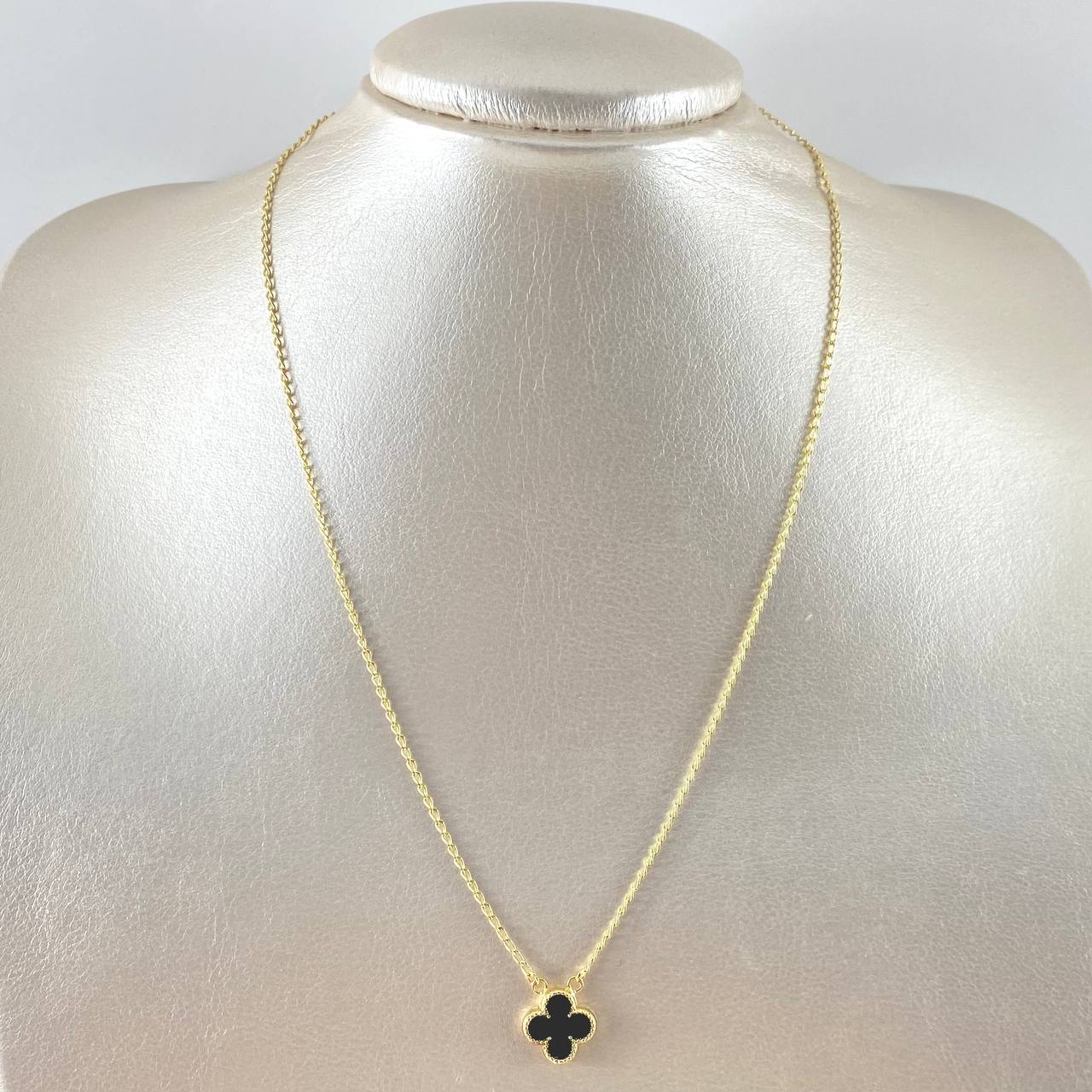 Cadena Espiga 3.45gr / 45cm / 1.3mm Resina Negra Oro Amarillo Nac.Esp. 18K *