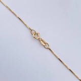 Set Cadena Veneciana 1.85gr / 45cm / 0.6mm + Dije Luna 0.3gr / 1.6cm Troquelado Oro Amarillo 18K (Oferta)&