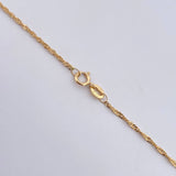 Set Cadena Singapur 1.4gr / 45.cm 1mm + Dije Virgen Guadalupe 0.35 / 1.5cm Troquelado Oro Amarillo 18K (Oferta) &