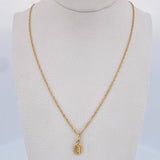 Set Cadena Singapur 1.4gr / 45.cm 1mm + Dije Virgen Guadalupe 0.35 / 1.5cm Troquelado Oro Amarillo 18K (Oferta) &