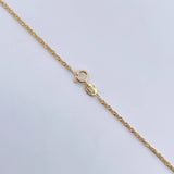 Set Cadena Singapur 1.4gr / 44.4cm / 1mm + Dije Oso TS 0.35 / 1.4cm Troquelado  Oro Amarillo 18K (Oferta) &