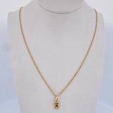 Set Cadena Singapur 1.4gr / 44.4cm / 1mm + Dije Oso TS 0.35 / 1.4cm Troquelado  Oro Amarillo 18K (Oferta) &